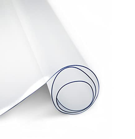 OLIVO.shop | GHOST Tappeto salva parquet trasparente, Tappeto trasparente pvc salvapavimento, sedie, computer, tavolo 90x120 cm