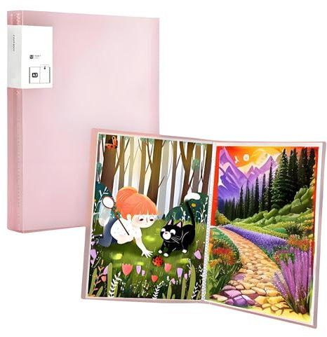 A3 Diamond Painting Bilder Album, Diamond Painting Mappe, Sichtbuch in kunstmappe für Aufbewahrung Diamant Malerei Bilder, Sammelmappe mit 20 Taschen für Diamant Bilder von 30 x 40 cm oder Kleiner