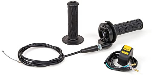 PUCKY New 7/8 22mm Twist Throttle Accelerator Handle Grips and Cable Set with Kill On Off Switch for 50cc 110cc 150cc 250cc Mini Bike ATV Quad Pit Bike Dirtbike (Black)