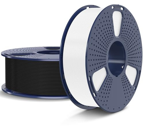 SUNLU Matte PLA Filament 1.75mm, 3D Drucker Filament mit Matter Oberfläche, Neatly Wound Filament, Einfach zu Bedienen, 2kg PLA Filament für FDM 3D Drucker, Schwarz+Weiß