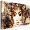 decomonkey Bilder Porträt Frau 140x70 cm 1 Teilig Leinwandbilder Bild auf Leinwand Vlies Wandbild Kunstdruck Wanddeko Wand Wohnzimmer Wanddekoration Deko Beige Braun Abstrakt
