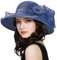 Fascinator für Damen, Organza, Kentucky Derby, Sommer, Teeparty, Hochzeit, Fascinator, Kirchenhüte, Marineblau, Medium