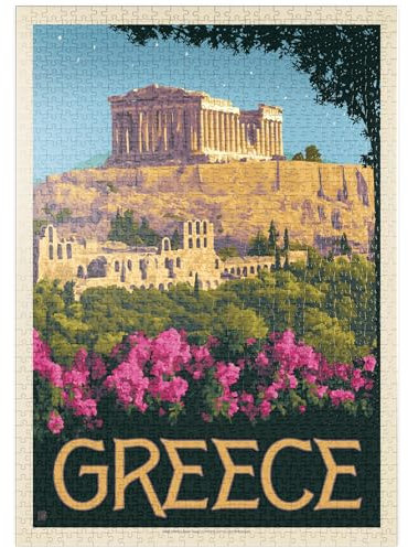 MyPuzzle Griechenland: Der Parthenon, Vintage Poster - Premium 1000 Teile Puzzle - MyPuzzle Sonderkollektion von Anderson Design Group