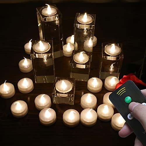 Wilrigir Flameless Tealight Candles with Remote Control and Timer,Battery Powered Tea Light,Warm White Electric Candles，Best Decoration for Parties,Wedding,Festivals，12 pcs