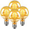 WEDNA E27 LED Vintage Glühbirne, 6W G80 LED Lampe, Retro Antike Birne, 2700K Warmweiß, 700lm, Nicht Dimmbar, Bernstein Glas Dekorative Edison Leuchtmittel und Retro Beleuchtung - 4er Pack