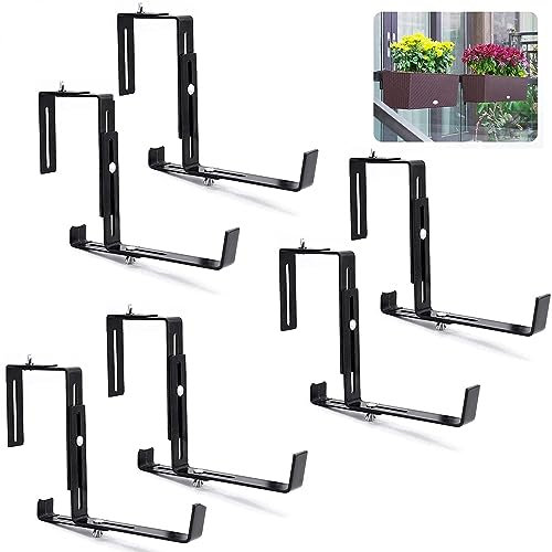 Fenster-Pflanzkasten-Halterungs-Set, 6 Stück, verstellbare Blumenkasten-Halterungen für Terrasse, Garten, Zaun, Pergola, Balkon, 15,2 cm