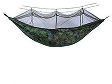 Hamacs légers et Confortables, hamacs Portables en Nylon Parachute, avec moustiquaire pour Le Camping, pour la randonnée à la Plage intérieure et extérieure - Camouflage - Vert armée (102 x 55 po