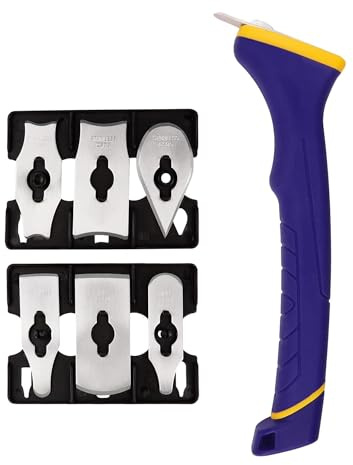MANUFORE Grattoir à Profils 6 Lames en Acier Inoxydable | 12 arêtes de coupe pour moulures, profils et bois. Retire peinture, vernis, colle et rouille avec précision.