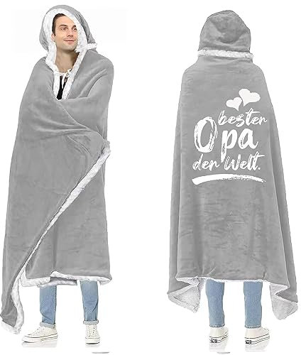ACCZ Opa Geschenk Von Enkelin Enkel - Tragbare Kuscheldecke Mit Ärmeln, Bester Opa Geschenk Für Geburtstag, Erntedankfest, Weihnachten