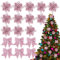 BOFUNX Fiori di Natale Glitterati per Albero - Fiori Artificiali con Fiocchi e Ornamenti - Addobbi per Decorazione Capodanno Matrimonio Festa
