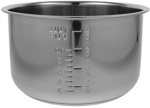Luxshiny Stainless Steel Inner Pot Replacement for Rice Cooker Multi-Purpose Liner for Cooking and Baking Kitchen Supply Measurement Scale