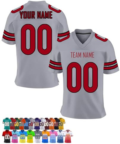 Personalisiertes American Football Trikot Benutzerdefinierte Herren Sporthemden Trikot Personalisierte Fußballtrikots mit Namen Nummer Angepasst Fußball-Team-Shirt für Frauen Männer Jugend Kind