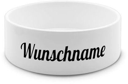 PrintPlanet® - Futternapf mit Name oder Text personalisiert - Für Katzen und kleine Hunde - Napf Hundenapf Katzennapf selbst gestalten - Layout 01