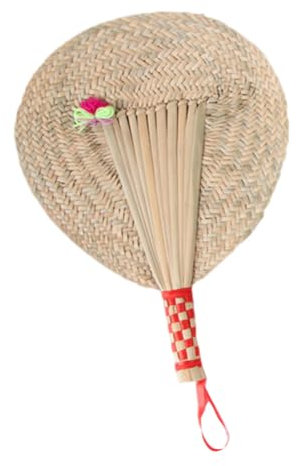 Ciieeo fächer gehen Stroh-Fan Sektor runder Lüfter Gras-Fan Hölzern