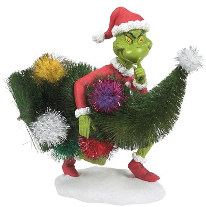 Department 56 Figura de Dr. Seuss The Grinch robando un árbol de Navidad, 7.25 Pulgadas, Multicolor