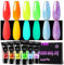 UR SUGAR Polygel Ongle 6 Couleurs Nail Extension Gel Kit, Fluo Builder Nail Gel Neon Pailleté Kit Faux Ongles U V LED , Tube Vernis à Ongles Acrygel pour Art Debutant Manucure
