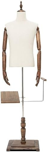Männliche Schaufensterpuppe, Torso, Körperbüste, Modellpuppe mit flexiblen Armen, für Schuhe, Hosen, Schneiderpuppe, Kleidungsdisplay, Beige