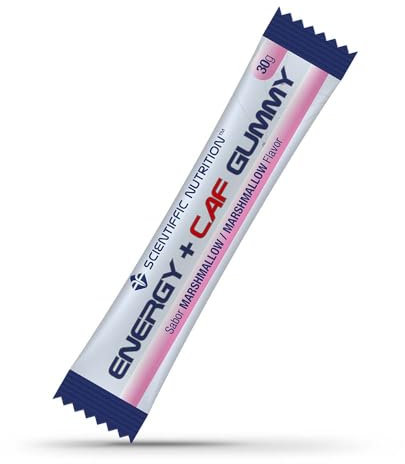 Scientiffic nutrition - Energy Gummy, Gominolas Energéticas, Gran Aporte de Hidratos de Carbona para Aumentar tu Energía, Con Cafeína - Sabor Marshmallow.