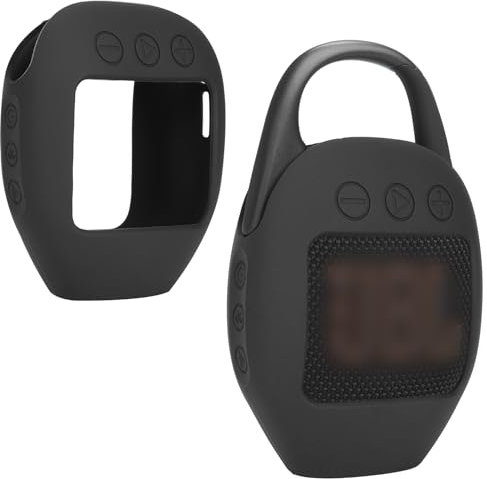 Lebakort Housse en Silicone pour JBL Clip 5 Enceinte Bluetooth Ultra-Portable (Noir)