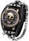 Silverora Herrenuhren Damenuhren Punk Totenkopf: Analog Quarz Uhren Damen Herren Reversible Schädel Kugel Abdeckung Armbanduhren mit Lederarmband Kette Männer Frauen schwarz