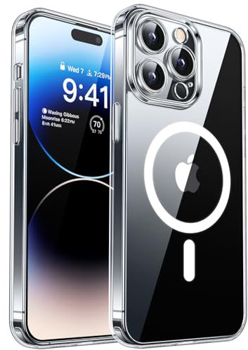 CANSHN 2024 Neu für iPhone 14 Pro Max Hülle mit Kameraschutz für Magsafe (TOP Militärschutz & Magnetkraft) Extrem Haltbarkeit Hülle iPhone 14 ProMax Case Stoßfest, Transparent