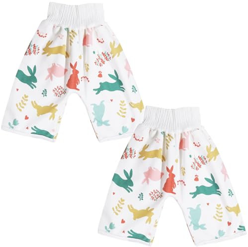 ZHONYEE Töpfchentrainingshosen, wasserdichte Windelhosen für Babys, Kinder, saugfähige Kleinkinder-Anti-Bettnässer-Hose, Jungen und Mädchen, Verwendung bei Tag und Nacht, 2 Stück