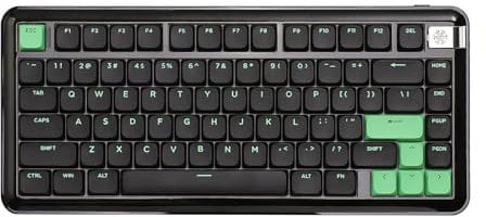 YUNZII L75 Low Profile Drahtlose mechanische Tastatur, 75% Tragbar, Bluetooth/Typ-C/2.4G, Dichtungsstruktur, Benutzerdefinierte RGB Hintergrundbeleuchtung Gaming Tastatur (Black, red Switch)