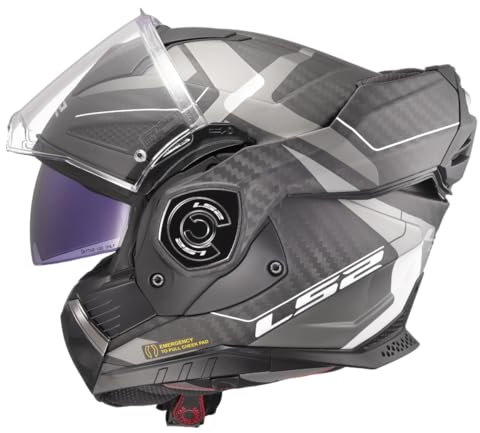 LS2, Modularer Motorradhelm ADVANT X CARBON HORIZON Matt Silver Grey, XS