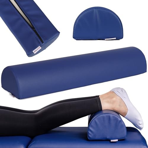 HABYS Lagerungsrolle Halbrund, Nackenrolle, Knierolle Lagerungsrolle, Nackenkissen, Lagerungskissen für Massage und Therapie, MDR-Zertifizieriung (Blau, 60x15x10)