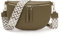Vezluax 30x20cm umhängetasche Damen Bauchtasche Damen Groß Vegan Leder Crossbody Bag stylisch Frauen mit breitem Gurt OlivGrün