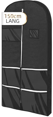 DOBVDLA Kleidersack, Kleidersäck Lang 150x 60 cm für Hochwertige Kleiderhülle für Anzug, Jacke, Kleid, Atmungsaktive Aufbewahrungstasche für Reisen und Schutz