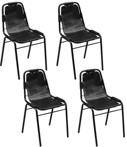 Kangmusi Esszimmerst¨¹hle 4 STK. Schwarz Echtleder, kangmusi274393