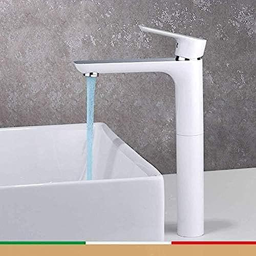 QTYQWC Küchenarmaturen Waschtischarmaturen Hoher Waschtischhahn Badarmaturen Mischbatterie Wasserfall Weiße Armaturen Mischbatterie Spülbeckenarmaturen Küchenspülenarmatur