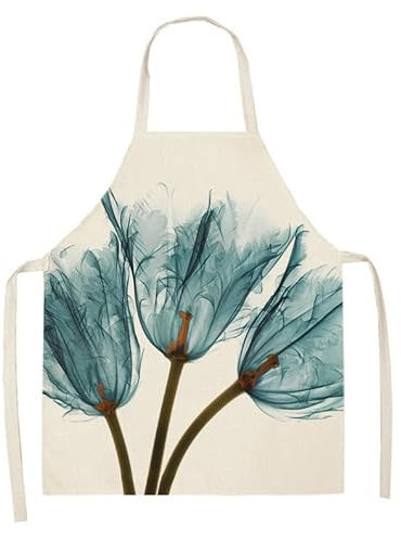 Lovewang Kochschürze Langlebig Retro Blaue Blume Langlebigschürze Malen Backen Grillschürze Kittelschürze Damen Waschbar Langlebigschürze Mädchen Kochschürze Herren Schürze Langlebig 47x38 cm