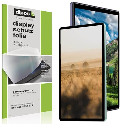 dipos I 2x Protector de pantalla mate compatible con Telemarie Tablet 10.1 pelicula protectora