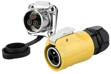 LZAQZMEQ Conector de alimentación LP20 M20 de aviación de 3 Pines, 20 A, 500 V, Resistente al Agua, con Enchufe, Conector a Tope, Apto for focos de Exterior, radios KL4-4b.(Male Plug Set3)