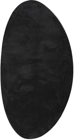 vidaXL Bereichsteppiche HUARTE Schwarz 100 x 200 cm Polyester, Moderner Teppich für Wohnzimmer, rutschfest, faltbar, weiche Matte, langlebig, farbecht, vielseitig einsetzbar