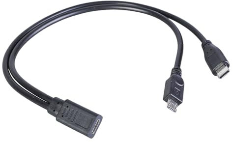 USB C Splitter Cable Type C Female to Male and MicroUSB Y Extension Cable for Charging Multiple