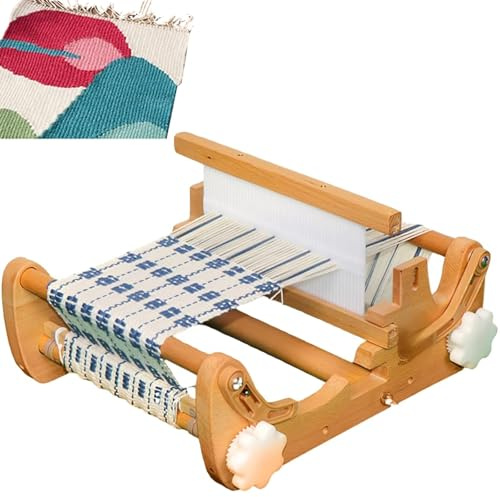 Kit De Telar De Tejido De Madera De Mesa, Máquina De Tejido De Tejido A Mano De Bricolaje Múltiple, Ancho De Tejido De 20 Cm, Densidad Ajustable, Telar De Tejido De Marco Para Asientos De Té, Posavaso