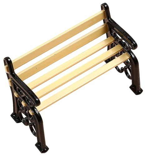 NOLITOY Mini Banc Maison Jouet Bois Et Metal Accessoire De Meuble De Mini Maison Banc De Rangement Miniature pour Deco De Poupée