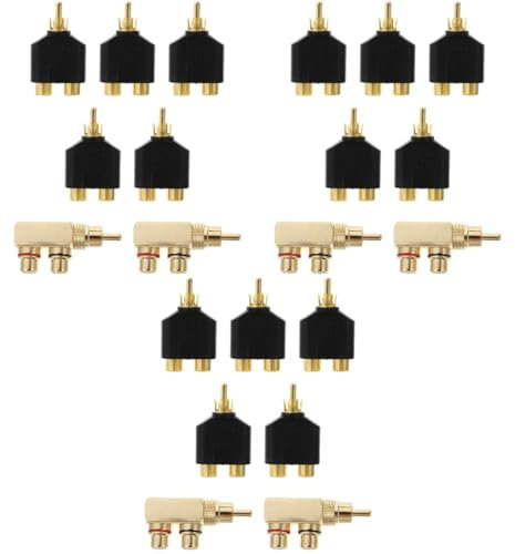 DIYEAH Adaptador De Divisor Macho Hembras Ángulo Recto Conector De Audio De para Y De Audio Sin Ruido 7 Piezas*3