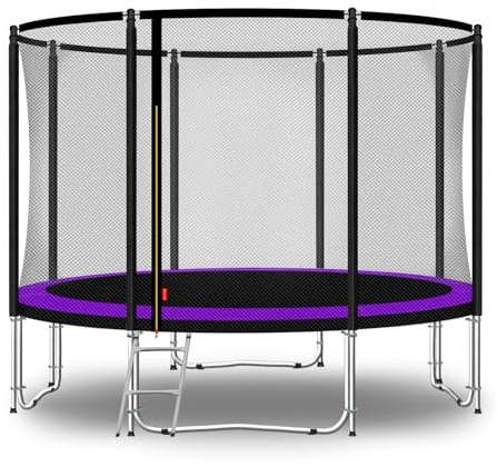 Baunsal® Trampolin Outdoor Ø 305 cm (FGOS) lila-schwarz als Komplettset Gartenspielzeug Kindertrampolin Gartentrampolin rund Garten Spielzeug für Kinder
