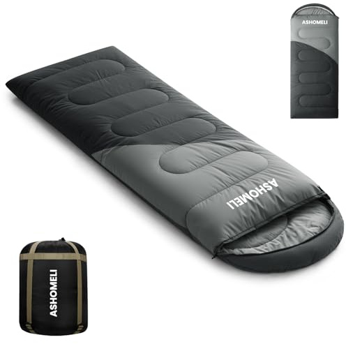 All Season Sleeping Bag – 32°F Cold Weather Rated, Lightweight, Waterproof & Packable – Camping & Backpacking Sleeping Bag for Adults with Compression Sack