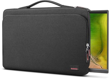 Losong 18.5 Inch Portable Monitor Carrying Case with PU Handle | 18.5 inch Laptop Protective Sleeve Cover with Large Accessory Pocket and Water Resistant for Travel Display Screen, Black