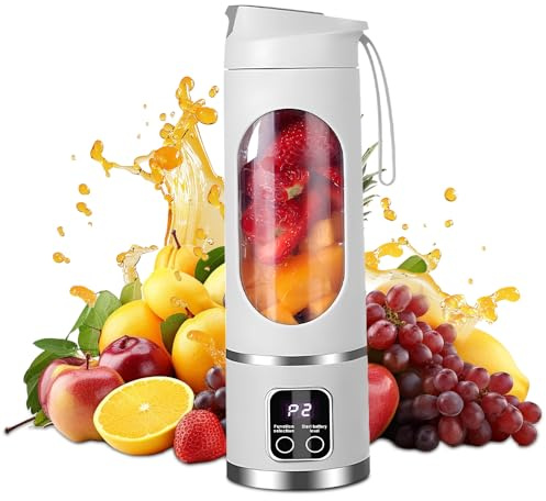 Portable Blender Smoothie Maker, 450ml Portable Smoothie Blender, USB Rechargeable Mini Blenders with 12 Blades & 18000 RPM for Smoothies Shakes Juices for Outdoor Indoor