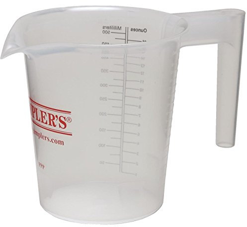 Gemplers High Density 100% Virgin Polypropylene Pitcher, 1 Pint – Top Durability and Chemical Resistance Measuring Cup in Ounce and Milliliter with Wide Tapered Pouring Spout and Open Handle