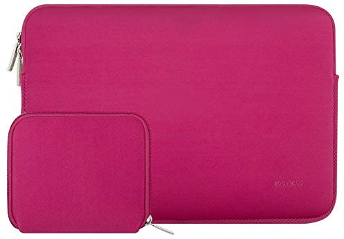 MOSISO Laptop Hülle Tasche 13,3 Zoll,13-13,3 Zoll Laptophülle Kompatibel mit MacBook Air/Pro 13/ Pro 14 Zoll M4 M3 M2 M1,HP Dell ASUS Lenovo Notebook,Neopren Sleeve mit Klein Fall,Rose Rot
