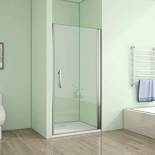 76x195cm Nischentür Duschabtrennung Rahmenlos Pivot Duschtür Duschwand 6mm Sicherheitsglas NANO Beschichtung