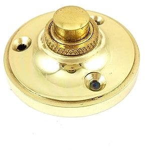 Victorian Round Shape Door Bell Push Press Button 52mm in Polished Brass