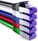 deleyCON 5x 0,25m CAT7 Netzwerkkabel - 10 Gigabit - Kurzes 25cm RJ45 Patchkabel Ethernet Kabel (Kupfer, SFTP PiMF Schirmung) - LAN DSL Switch Modem Router Patchpanel CAT7 CAT6 CAT5 - Bunt